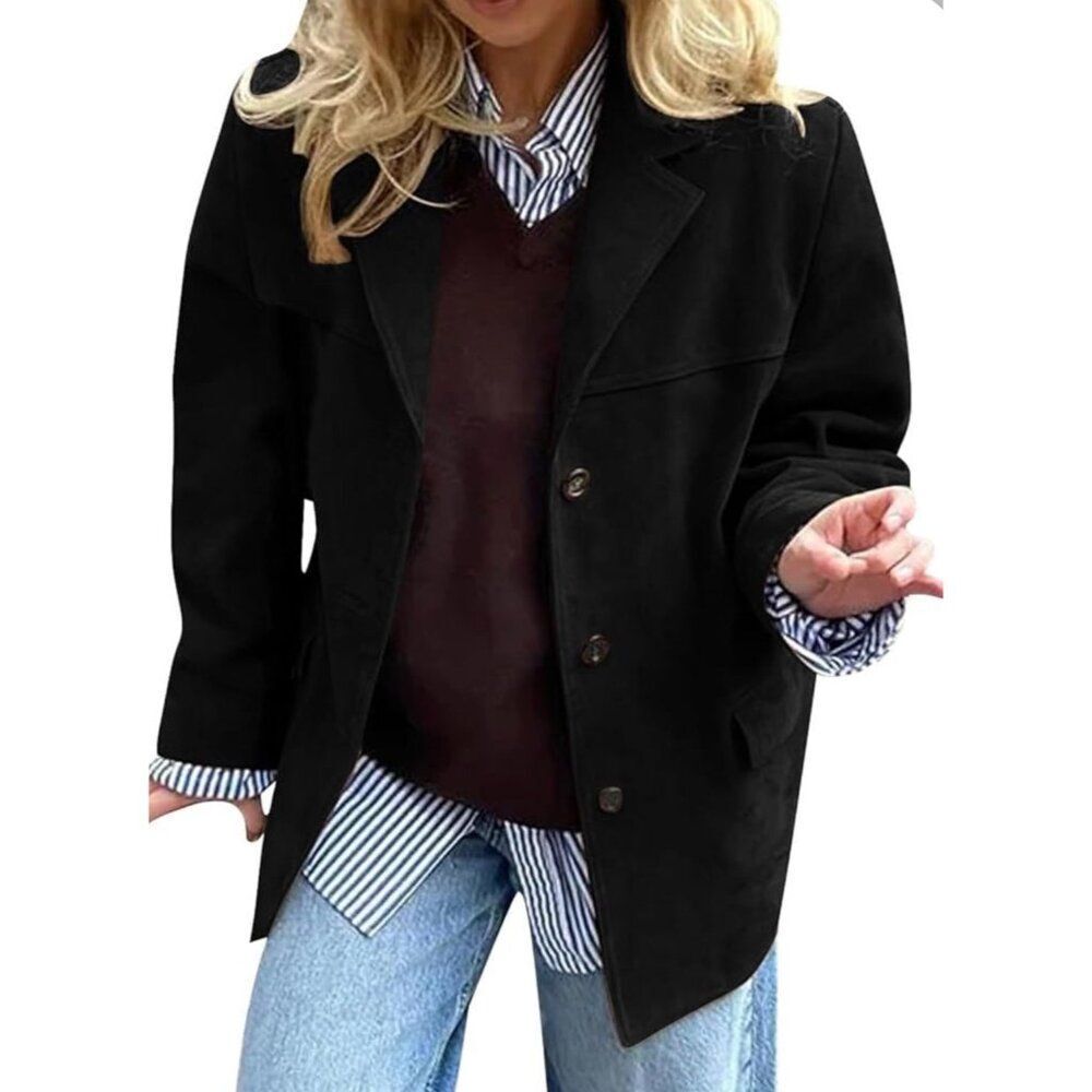 New York & Company Women’s Black Long Sleeve Soft Twill Jacket Size L